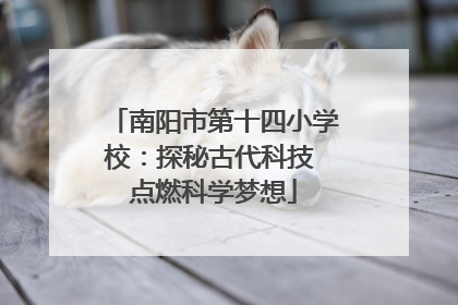 南阳市第十四小学校：探秘古代科技 点燃科学梦想
