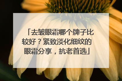 去皱眼霜哪个牌子比较好？紧致淡化细纹的眼霜分享，抗老首选