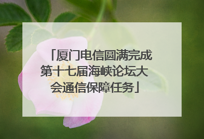 厦门电信圆满完成第十七届海峡论坛大会通信保障任务