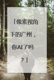 像素视角下的广州，你AI了吗？