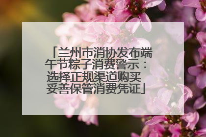 兰州市消协发布端午节粽子消费警示：选择正规渠道购买 妥善保管消费凭证