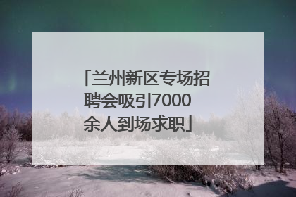 兰州新区专场招聘会吸引7000余人到场求职