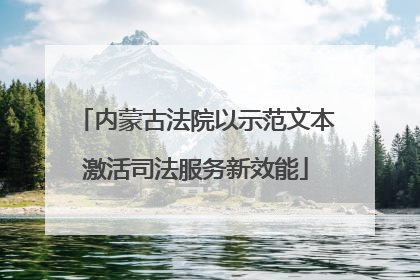 内蒙古法院以示范文本激活司法服务新效能