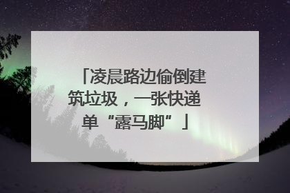 凌晨路边偷倒建筑垃圾，一张快递单“露马脚”