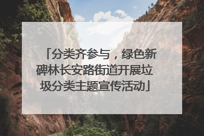分类齐参与，绿色新碑林长安路街道开展垃圾分类主题宣传活动