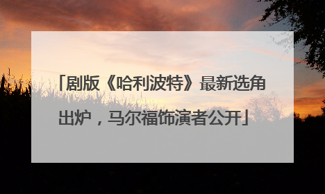 剧版《哈利波特》最新选角出炉，马尔福饰演者公开