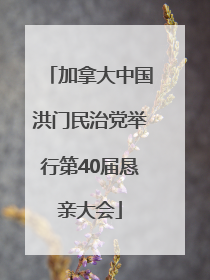 加拿大中国洪门民治党举行第40届恳亲大会