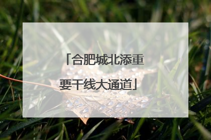 合肥城北添重要干线大通道