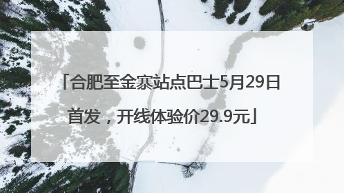 合肥至金寨站点巴士5月29日首发，开线体验价29.9元