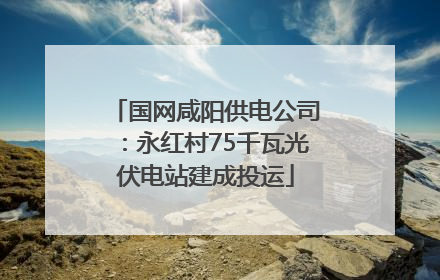国网咸阳供电公司：永红村75千瓦光伏电站建成投运
