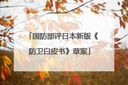 国防部评日本新版《防卫白皮书》草案