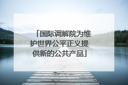 国际调解院为维护世界公平正义提供新的公共产品