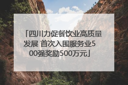 四川力促餐饮业高质量发展 首次入围服务业500强奖励500万元