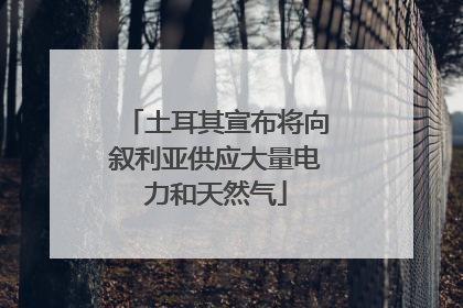 土耳其宣布将向叙利亚供应大量电力和天然气