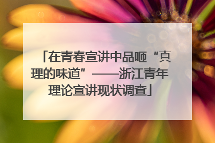 在青春宣讲中品咂“真理的味道”——浙江青年理论宣讲现状调查
