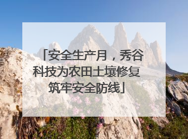 安全生产月，秀谷科技为农田土壤修复筑牢安全防线
