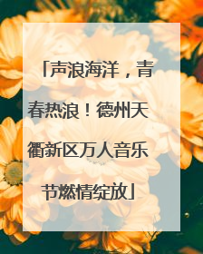 声浪海洋，青春热浪！德州天衢新区万人音乐节燃情绽放