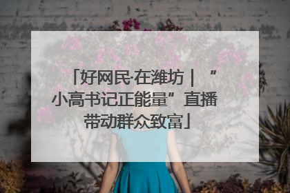 好网民·在潍坊｜“小高书记正能量”直播 带动群众致富