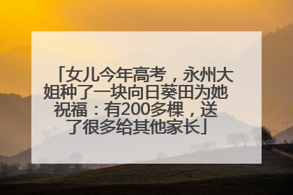 女儿今年高考，永州大姐种了一块向日葵田为她祝福：有200多棵，送了很多给其他家长