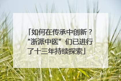如何在传承中创新？“浙派中医”们已进行了十三年持续探索