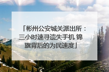 彬州公安城关派出所：三小时速寻遗失手机 锦旗背后的为民速度