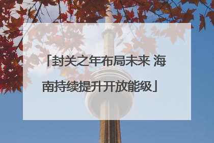 封关之年布局未来 海南持续提升开放能级
