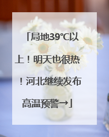 局地39℃以上！明天也很热！河北继续发布高温预警→