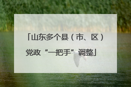 山东多个县（市、区）党政“一把手”调整