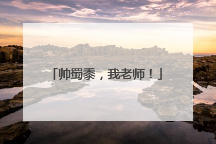 帅蜀黍，我老师！