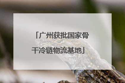 广州获批国家骨干冷链物流基地