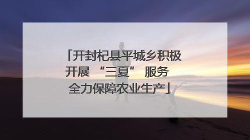 开封杞县平城乡积极开展 “三夏” 服务 全力保障农业生产