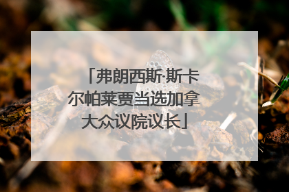 弗朗西斯·斯卡尔帕莱贾当选加拿大众议院议长