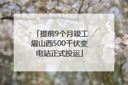 提前9个月竣工 眉山西500千伏变电站正式投运