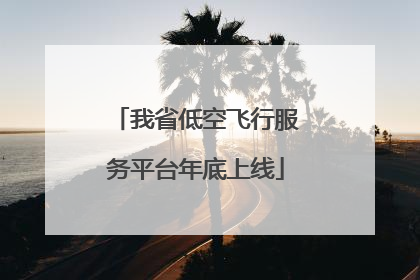 我省低空飞行服务平台年底上线