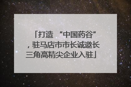 打造 “中国药谷”，驻马店市市长诚邀长三角高精尖企业入驻