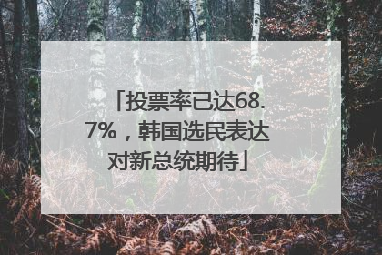 投票率已达68.7%，韩国选民表达对新总统期待