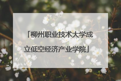 柳州职业技术大学成立低空经济产业学院