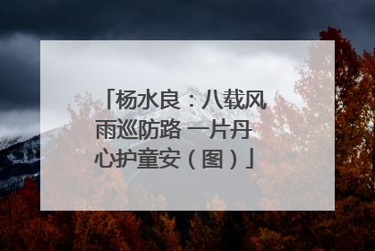 杨水良：八载风雨巡防路 一片丹心护童安（图）