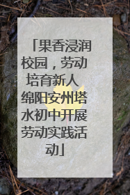 果香浸润校园，劳动培育新人 绵阳安州塔水初中开展劳动实践活动