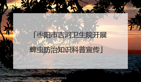 枣阳市吉河卫生院开展蜱虫防治知识科普宣传
