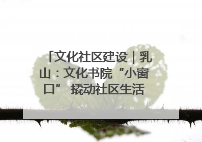 文化社区建设｜乳山：文化书院“小窗口” 撬动社区生活“大幸福”