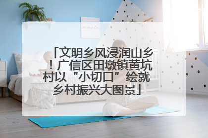 文明乡风浸润山乡！广信区田墩镇黄坑村以“小切口”绘就乡村振兴大图景