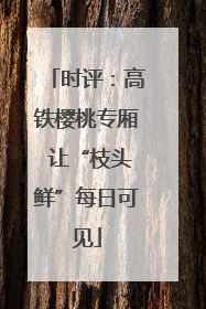 时评：高铁樱桃专厢 让“枝头鲜”每日可见