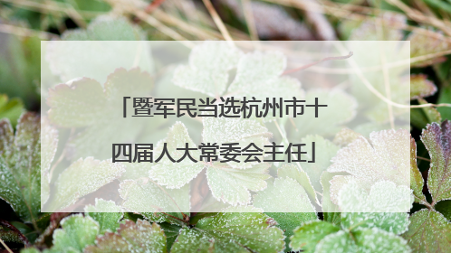 暨军民当选杭州市十四届人大常委会主任
