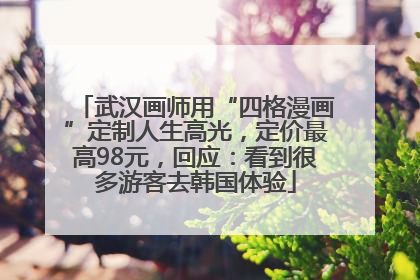武汉画师用“四格漫画”定制人生高光，定价最高98元，回应：看到很多游客去韩国体验