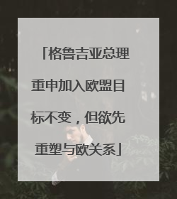格鲁吉亚总理重申加入欧盟目标不变，但欲先重塑与欧关系