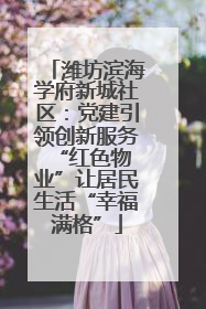 潍坊滨海学府新城社区：党建引领创新服务 “红色物业”让居民生活“幸福满格”