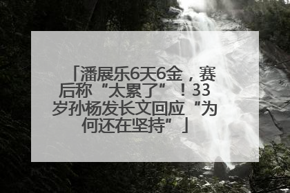潘展乐6天6金，赛后称“太累了”！33岁孙杨发长文回应“为何还在坚持”