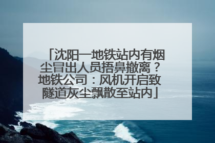 沈阳一地铁站内有烟尘冒出人员捂鼻撤离？地铁公司：风机开启致隧道灰尘飘散至站内