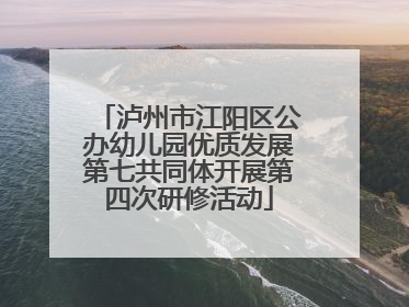 泸州市江阳区公办幼儿园优质发展第七共同体开展第四次研修活动
